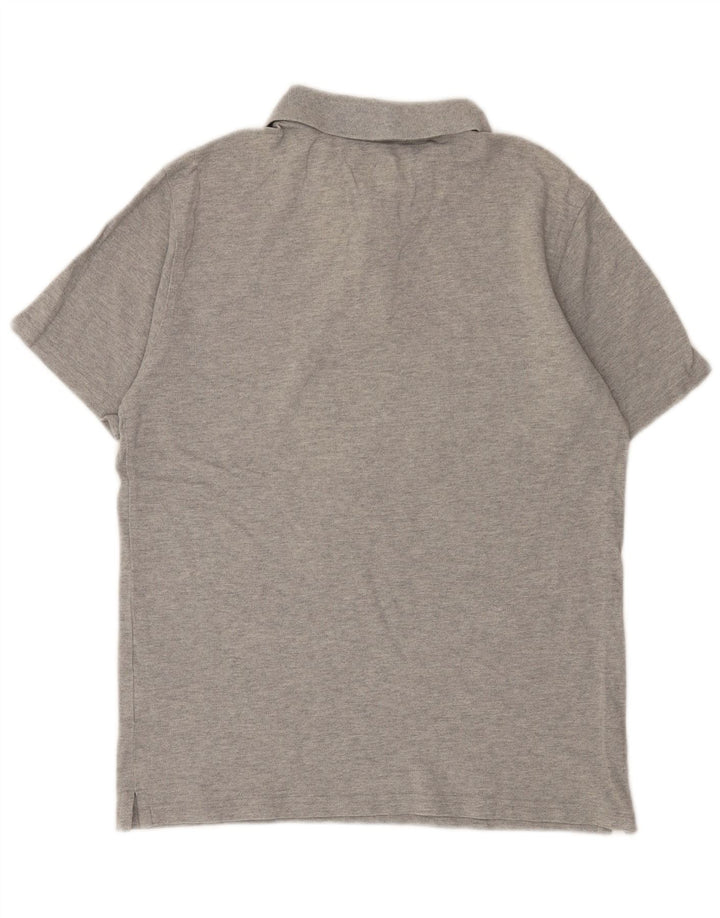 New Balance Herren-Poloshirt aus mittelgrau gefleckter Baumwolle