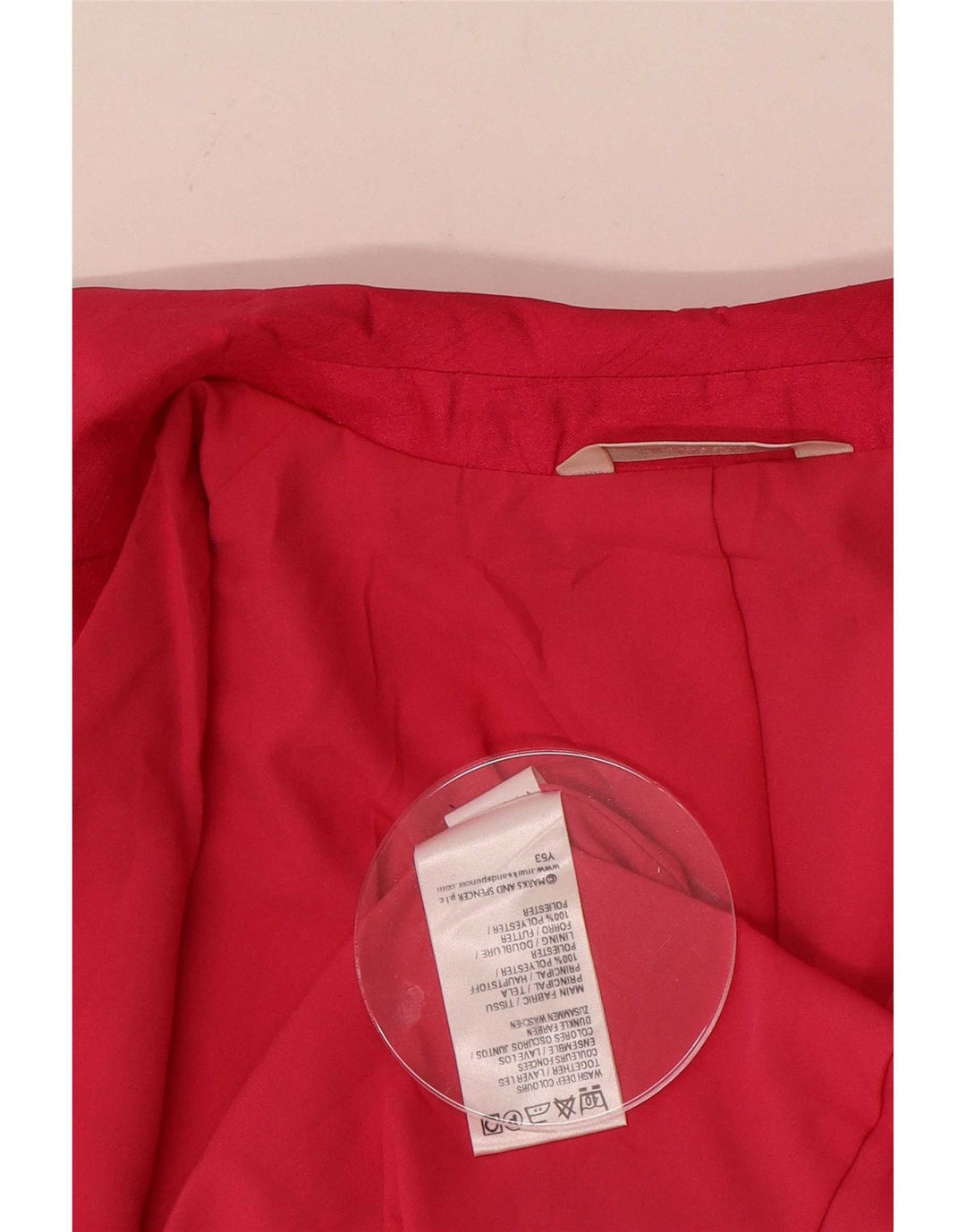 Marks & Spencer Damen-Blazerjacke mit 3 Knöpfen, Gr. 16, Größe L, Rosa, Polyester