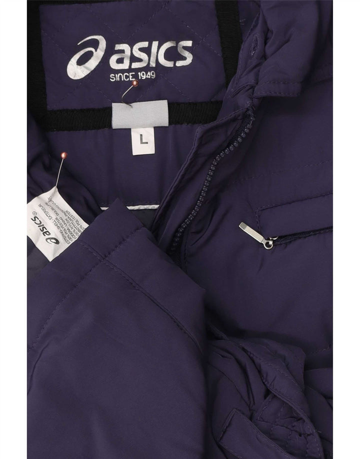 Asics Damen Wattierte Jacke UK 16 Large Marineblau Polyester