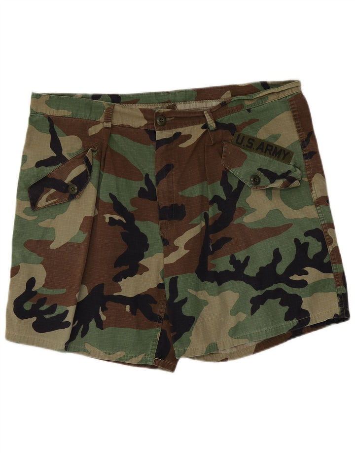 VINTAGE Herren Freizeitshorts W38 XL Khaki Camouflage Baumwolle