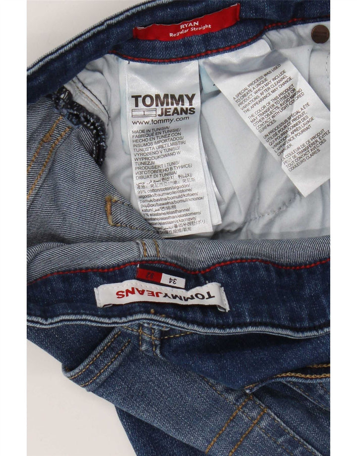 Tommy Hilfiger Herren Ryan Regular Straight Jeans W34 L32 Blaue Baumwolle