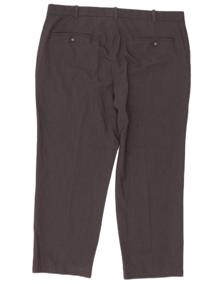 Izod Herren Crop Straight Anzughose W36 L25 Grau Polyester