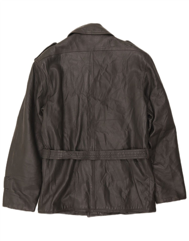 Vintage Herren Militärlederjacke UK 38 Mittelgrau