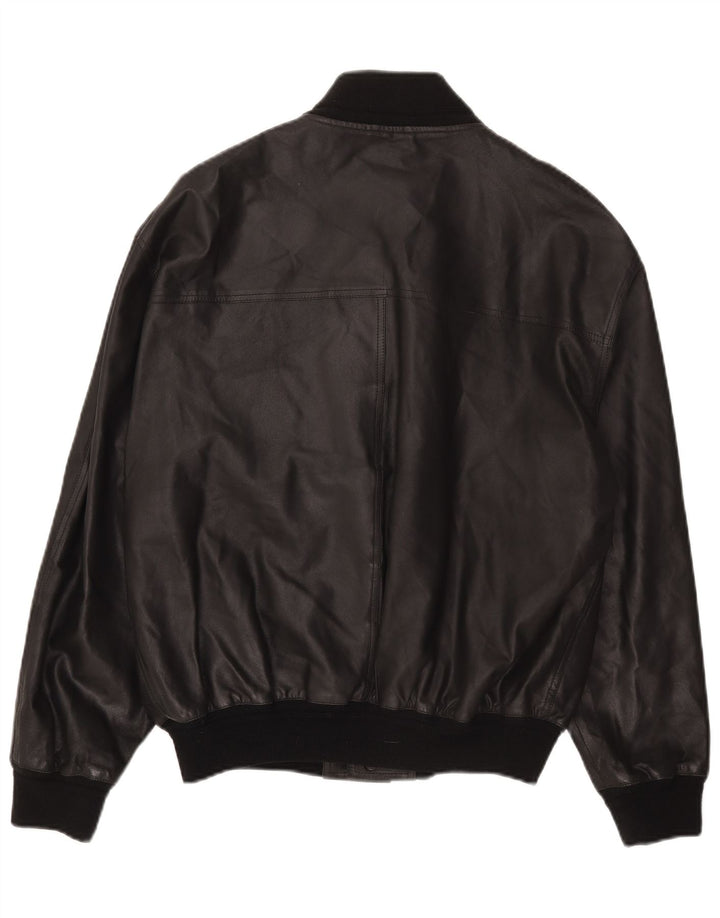 Vintage Herren Lederjacke IT 48 Medium Schwarz