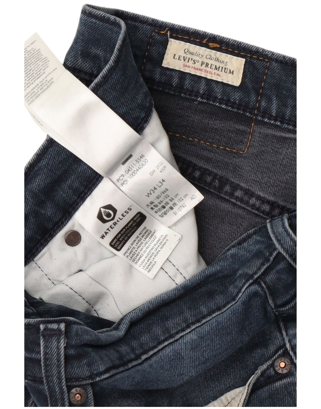 Levi's Herren Slim Jeans W34 L34 Marineblaue Baumwolle