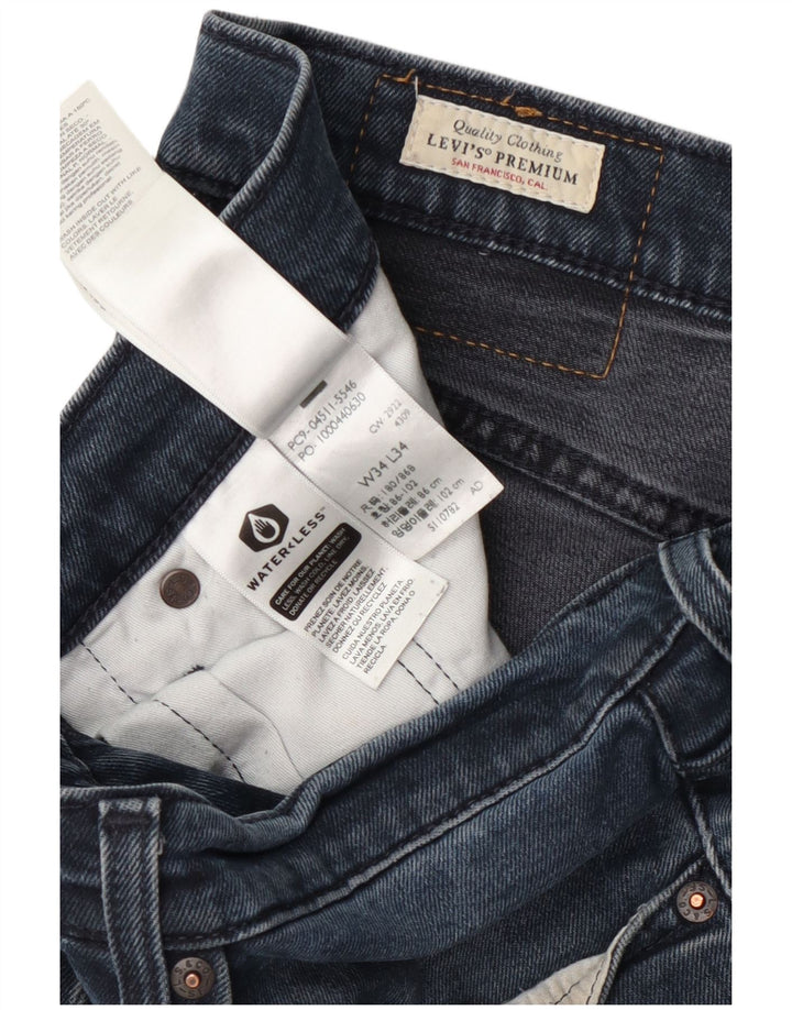 Levi's Herren Slim Jeans W34 L34 Marineblaue Baumwolle