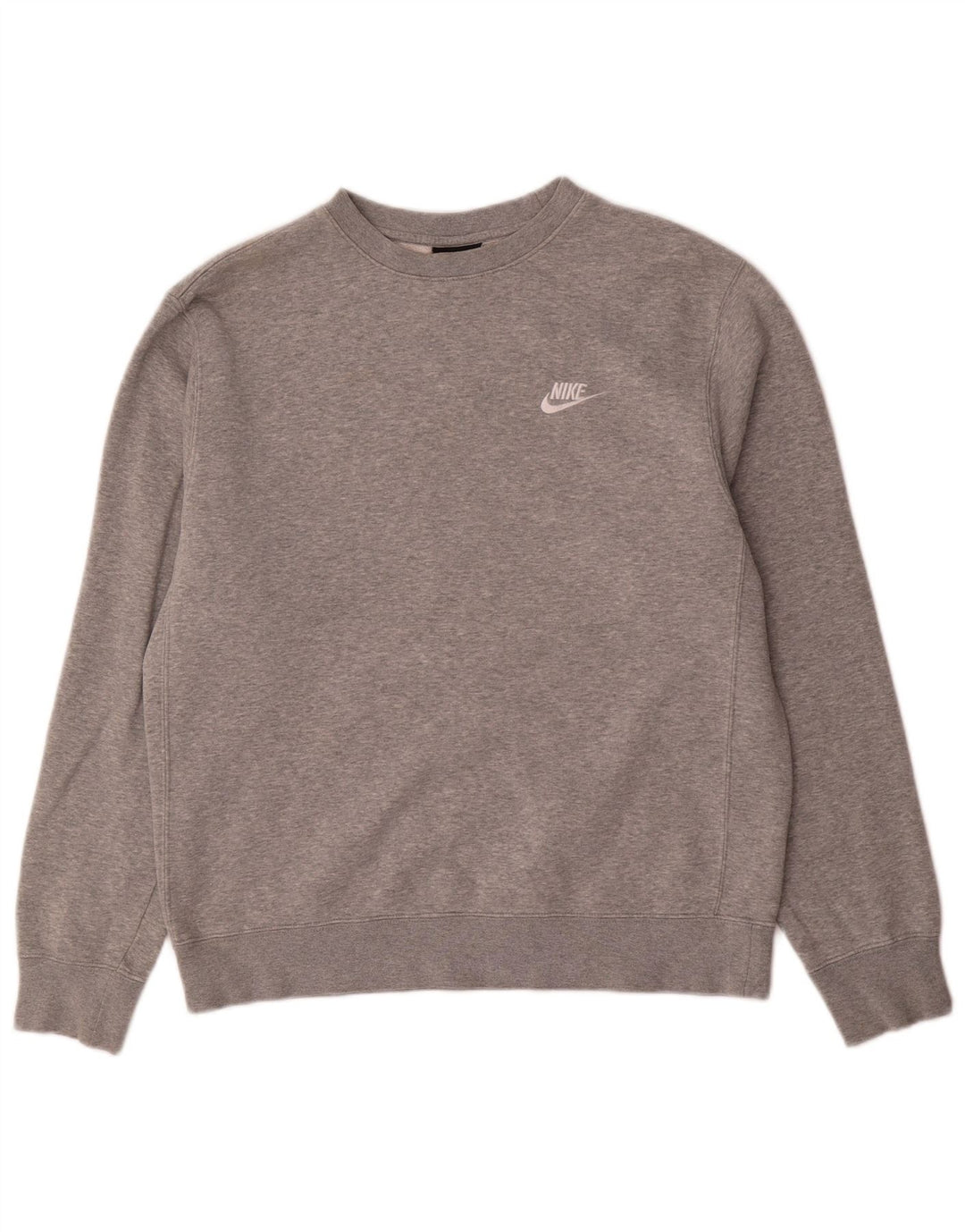 Nike Herren-Sweatshirt-Pullover aus mittelgrau gefleckter Baumwolle