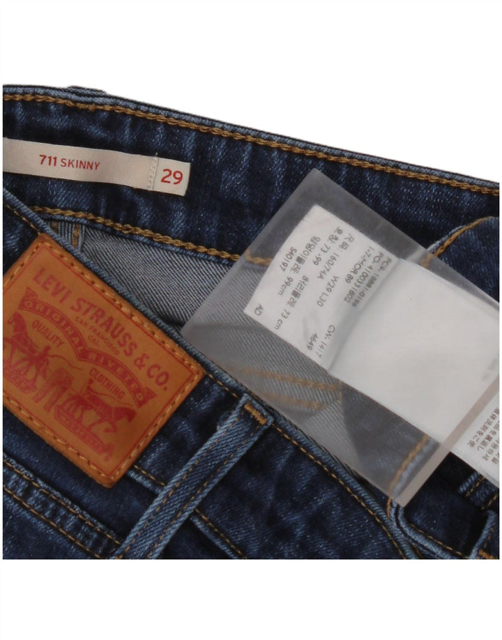 LEVI'S Damen 711 Skinny Jeans W29 L30 Blaues Lyocell