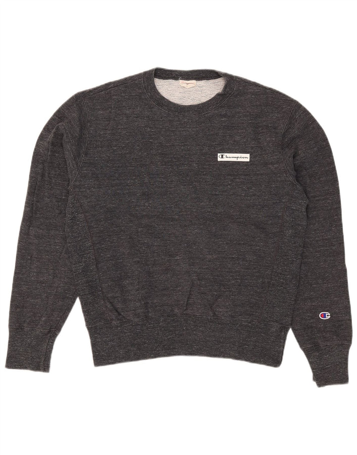 Champion Herren-Pullover mit Rundhalsausschnitt, mittelgrau gesprenkelte Baumwolle