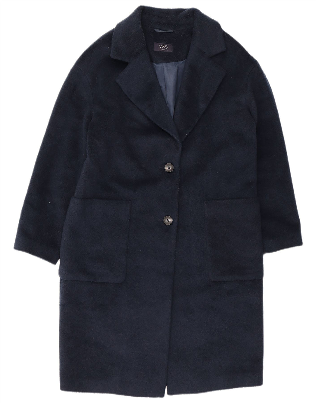 Marks & Spencer Damenmantel UK 12 Mittelmarineblaues Polyester