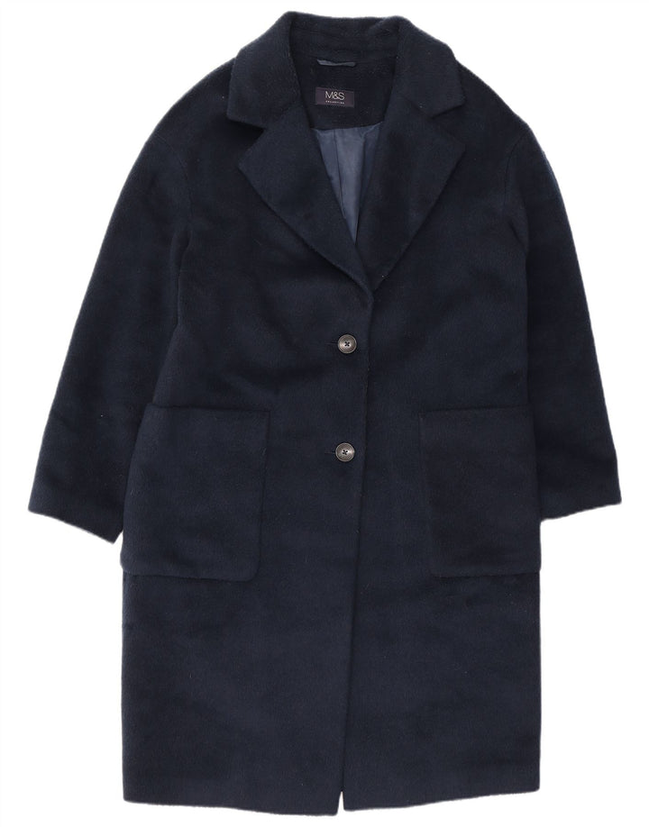 Marks & Spencer Damenmantel UK 12 Mittelmarineblaues Polyester