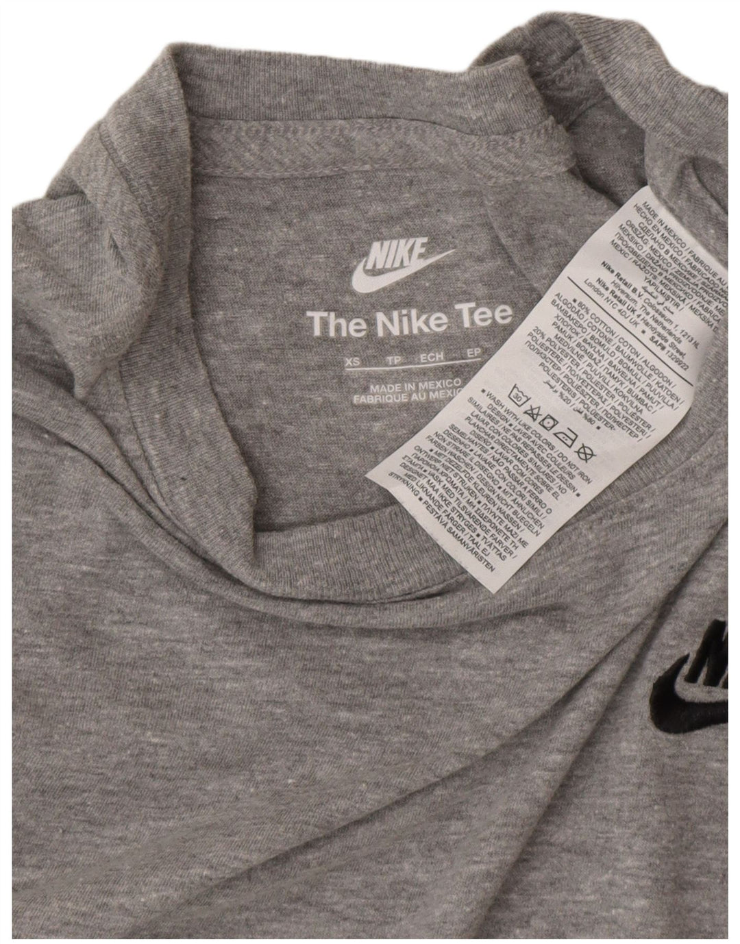 NIKE Herren T-Shirt Top XS Grau gefleckte Baumwolle