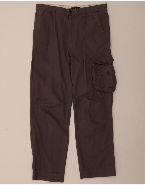 Gerade Herren-Cargohose von Fila, W32, L28, braune Baumwolle