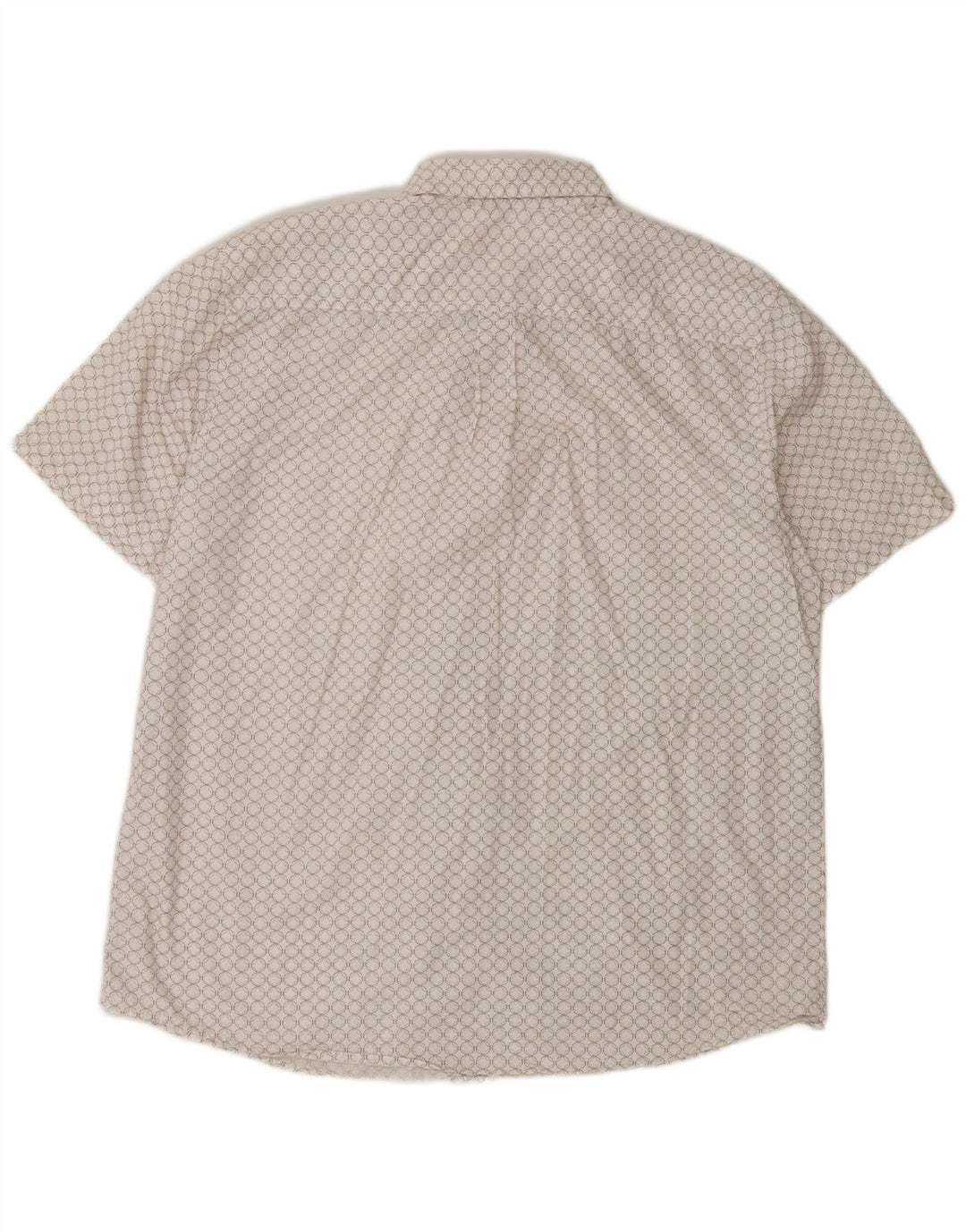 Mossimo Herren-Kurzarmhemd XL aus weißer, geometrischer Baumwolle