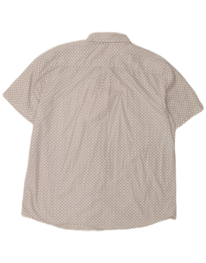 Mossimo Herren-Kurzarmhemd XL aus weißer, geometrischer Baumwolle