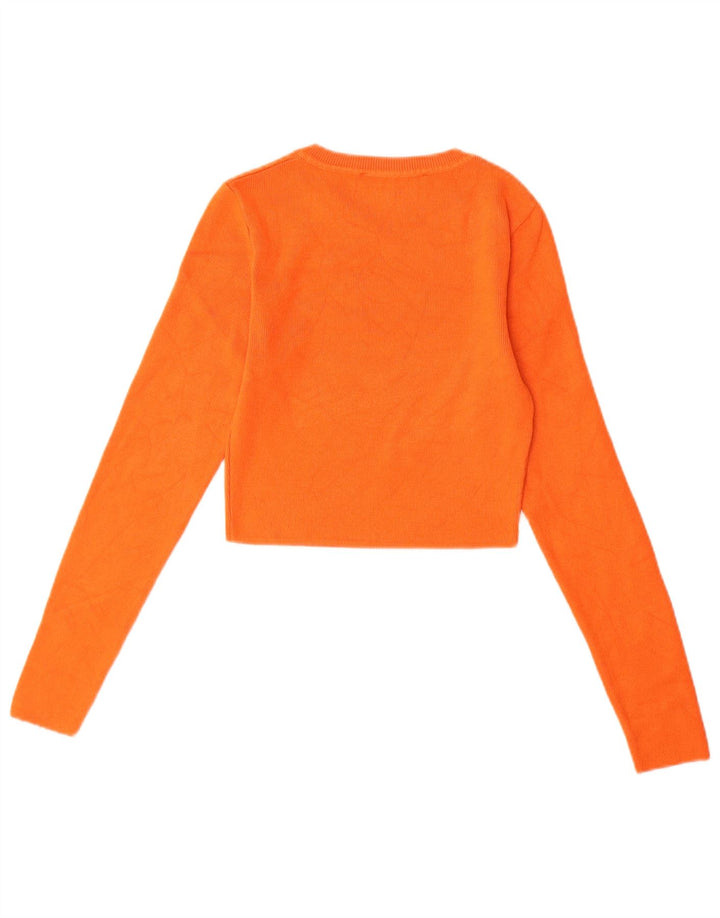 ZARA Damen Crop Pullover mit U-Boot-Ausschnitt, Gr. 8, Orange