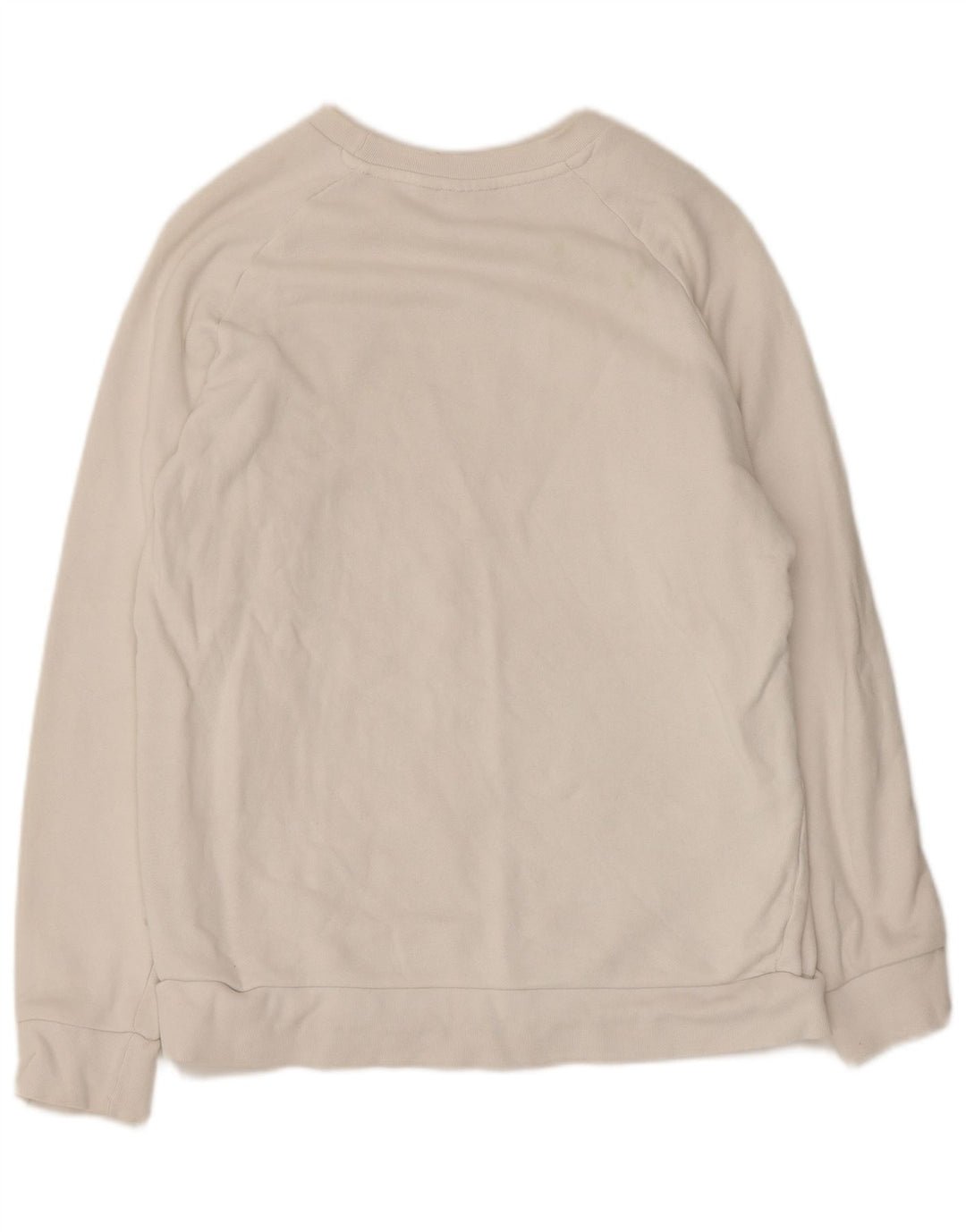 Adidas übergroßer Damen-Sweatshirt-Pullover, UK 10, Größe S, weiße Baumwolle