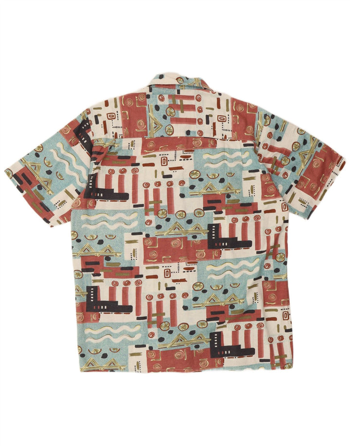 BROADWAY Herren-Kurzarmhemd, Größe 39/40, mittelgroß, mehrfarbig, geometrisch