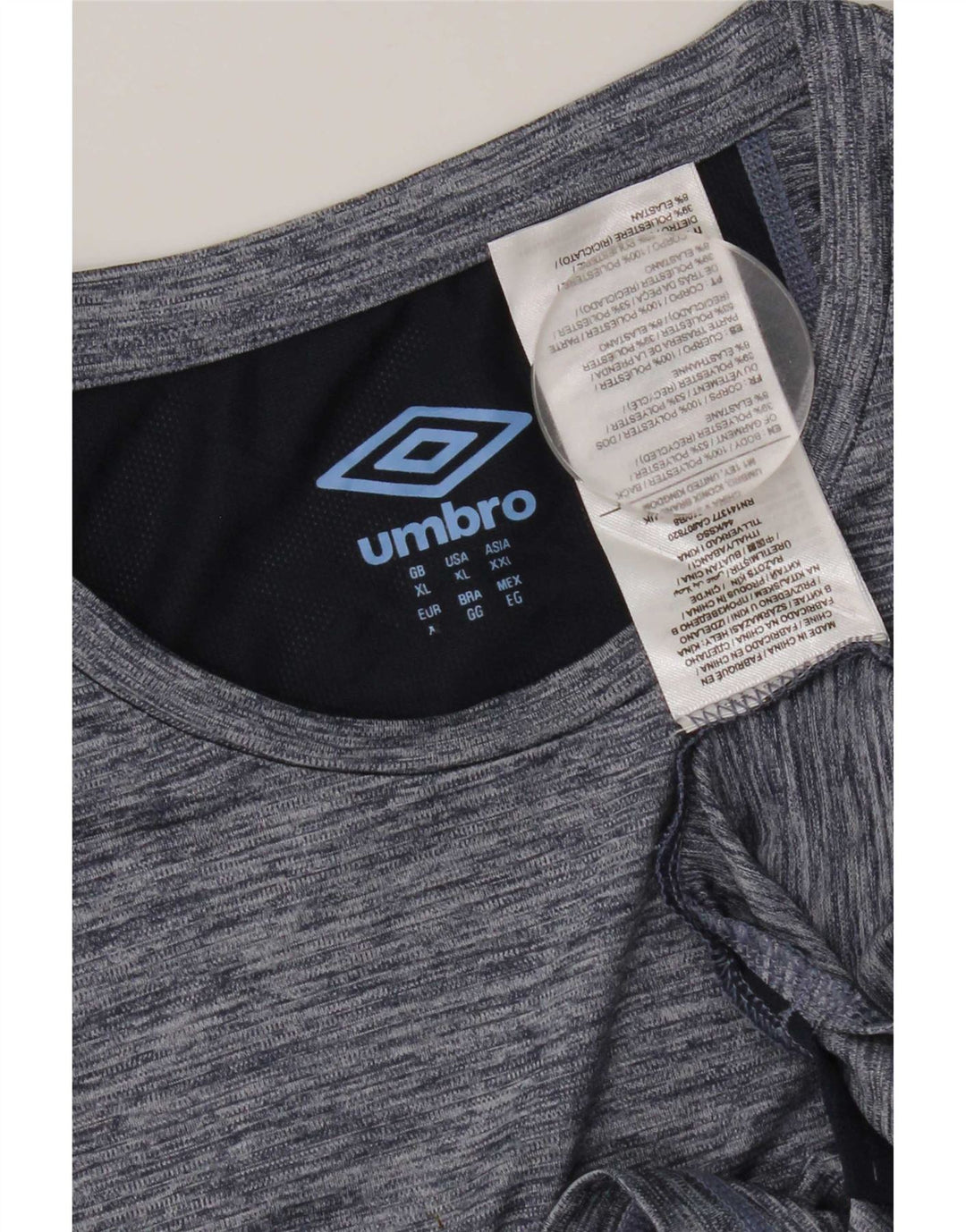 Umbro Herren T-Shirt Top XL Marineblau meliertes Polyester