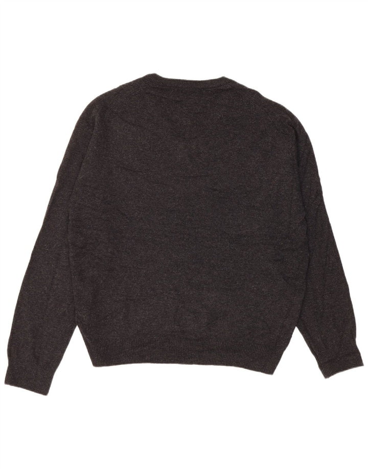 Marks & Spencer Herren-Pullover, reguläre Passform, V-Ausschnitt, große schwarze Wolle