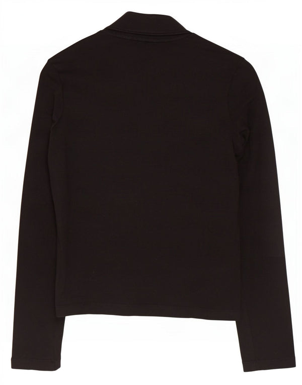 Adidas Womens Top Long Sleeve UK 12 Medium Black Cotton