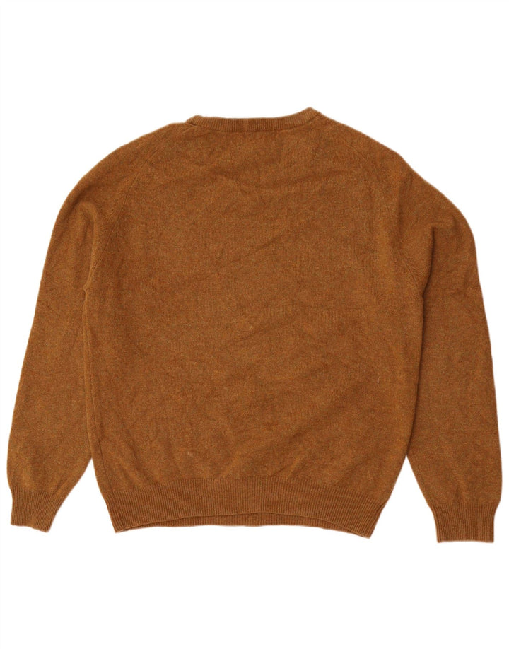 Marks & Spencer Herren-Pullover mit Rundhalsausschnitt, groß, braun gesprenkelte Wolle