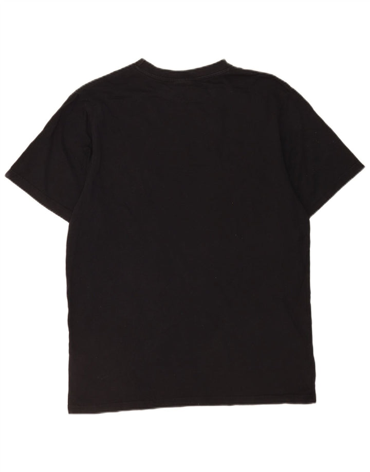 Ellesse Herren-Grafik-T-Shirt-Oberteil aus mittelschwarzer Baumwolle