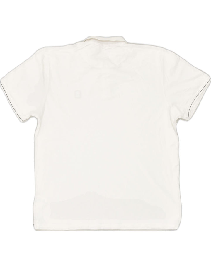 REFRIGUE Mens Polo Shirt XL White Cotton | Vintage Refrigue | Thrift | Second-Hand Refrigue | Used Clothing | Messina Hembry 