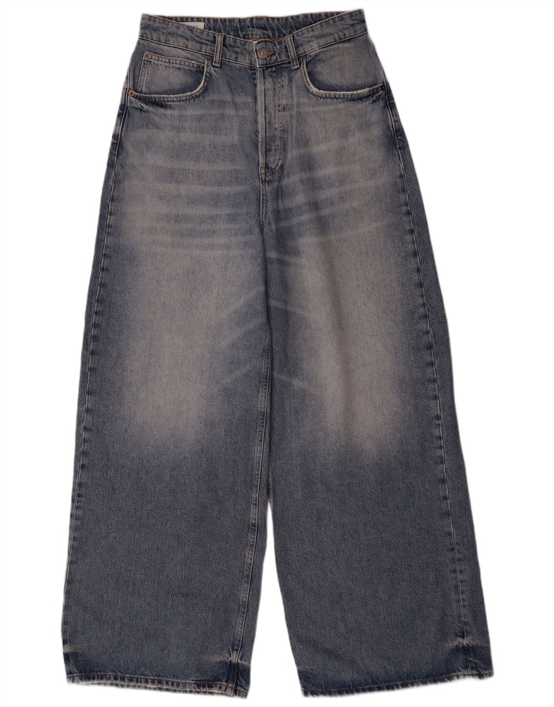 ZARA Herren-Jeans mit weitem Bein, EU 38, Größe S, W30, L31, blaue Baumwolle