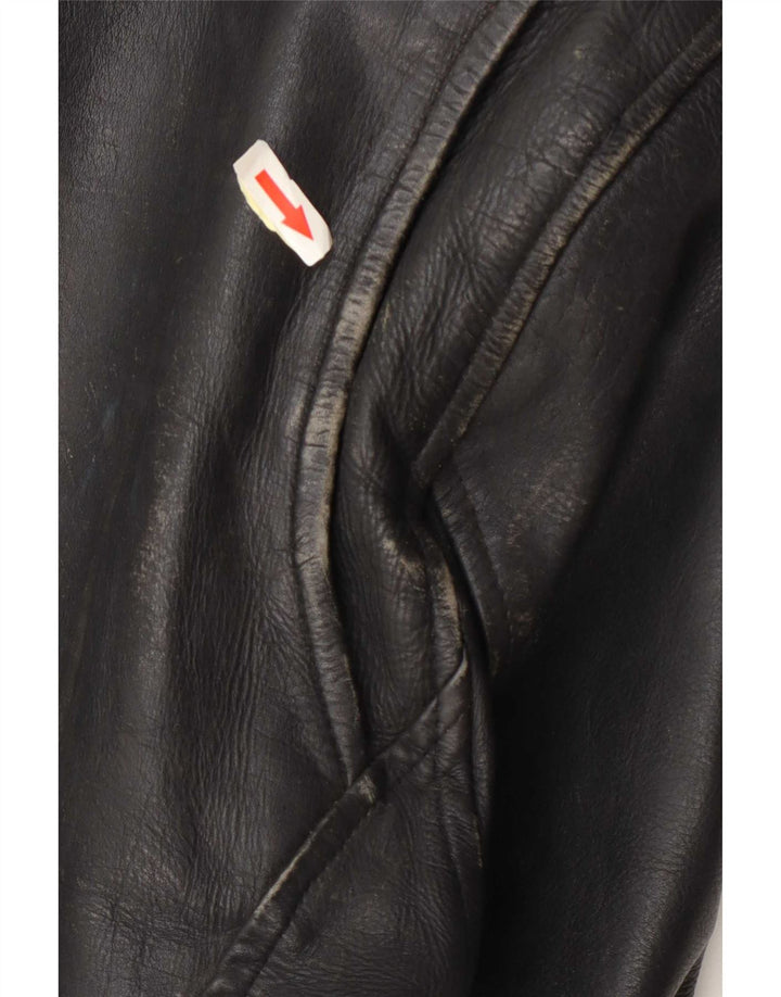 Sheep Land Herren Leder Bikerjacke UK 36 Small Schwarz