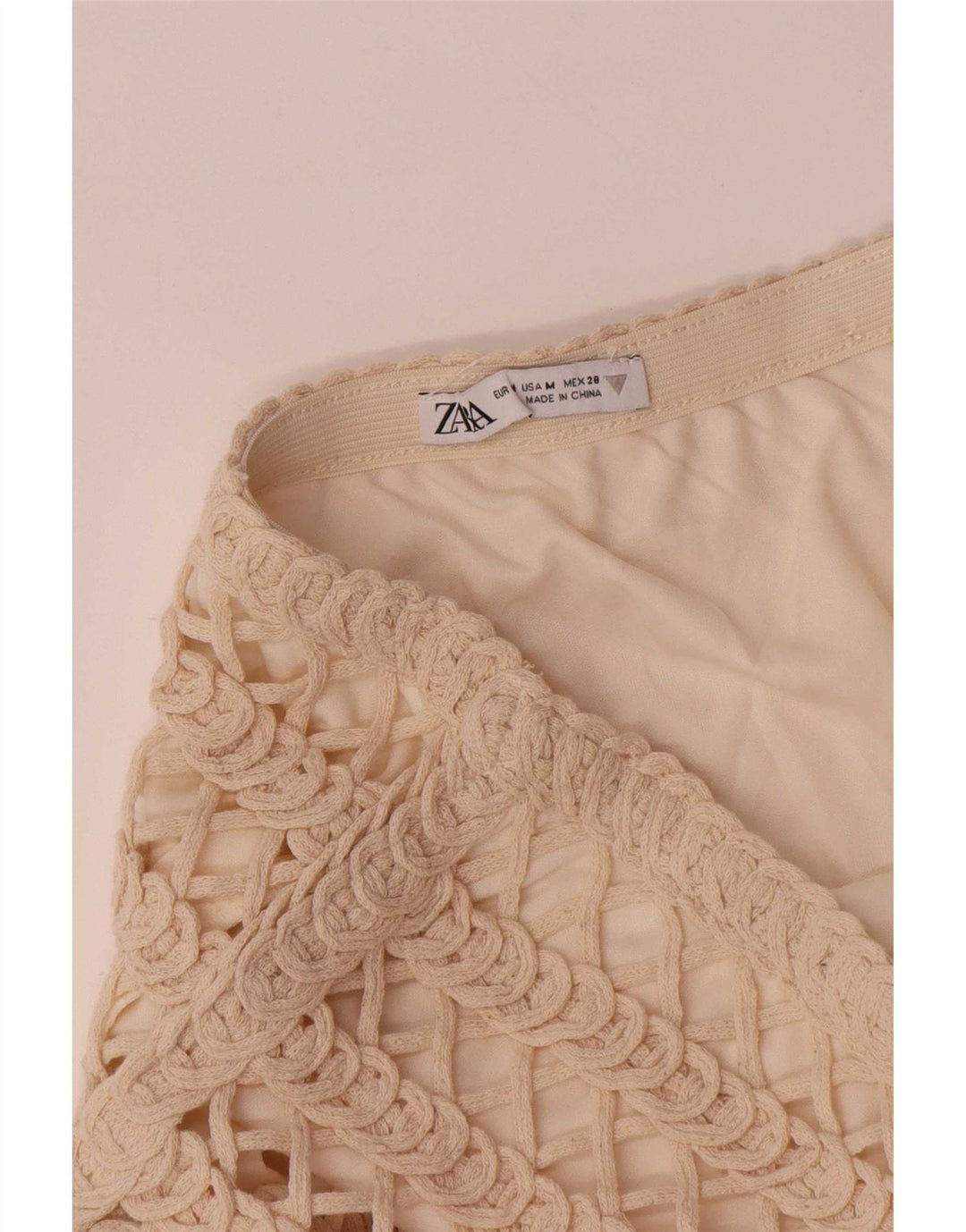 Zara Damen Maxirock Medium W28 Beige Baumwolle