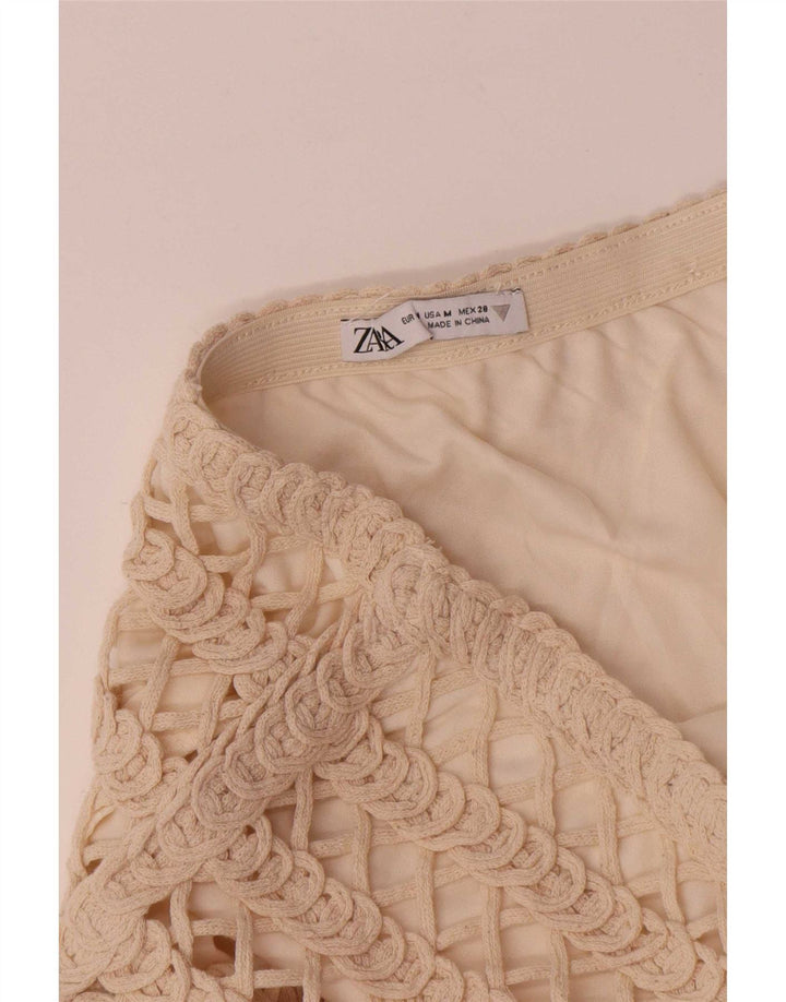 Zara Damen Maxirock Medium W28 Beige Baumwolle