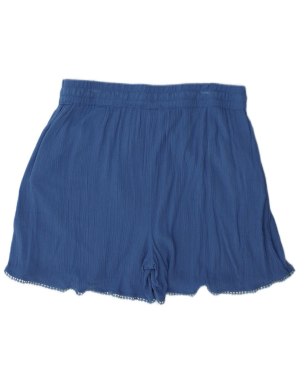 Marks & Spencer Damen Shorts UK12 Medium W30 Blaue Viskose