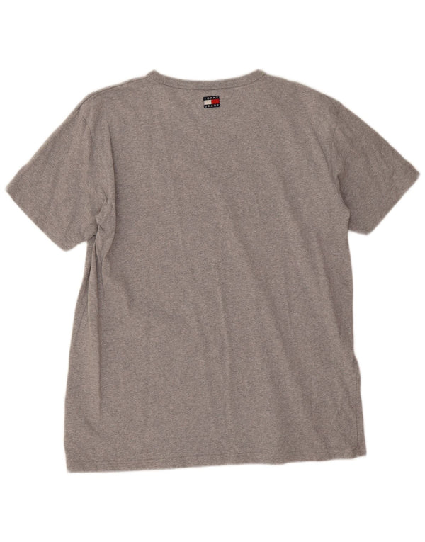 Tommy Hilfiger Herren-T-Shirt mit Grafik, XL, grau meliert, Baumwolle