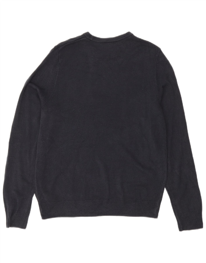 Marks & Spencer Herren-Pullover mit Rundhalsausschnitt, Mittelblau, Acryl