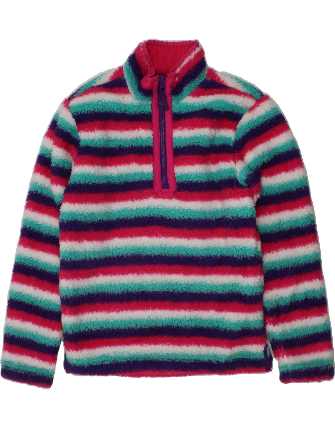 MOUNTAIN WAREHOUSE Girls Fleece Jumper 7-8 Years Multicoloured Striped Vintage Mountain Warehouse and Second-Hand Mountain Warehouse from Messina Hembry 