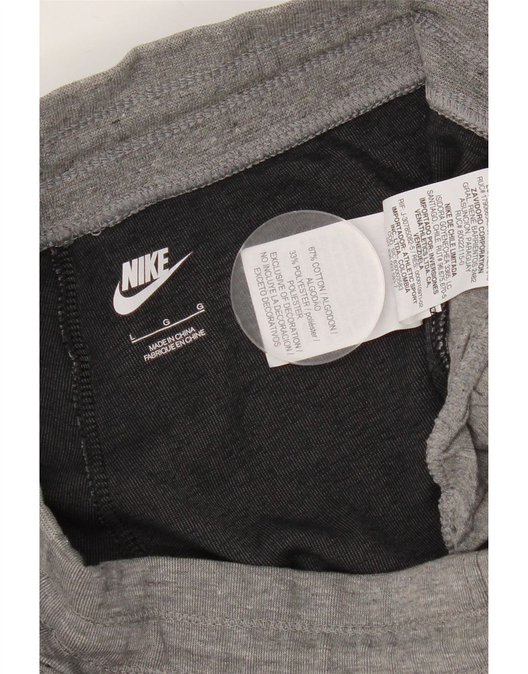 Nike Herren-Trainingshose, Jogginghose, groß, graue Farbblock-Baumwolle