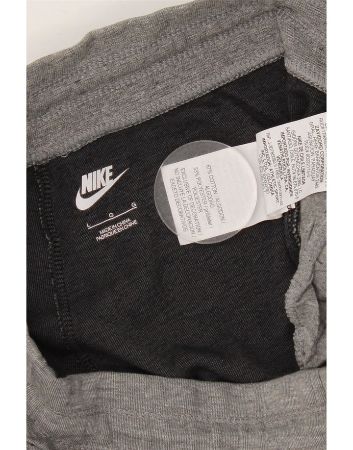 Nike Herren-Trainingshose, Jogginghose, groß, graue Farbblock-Baumwolle