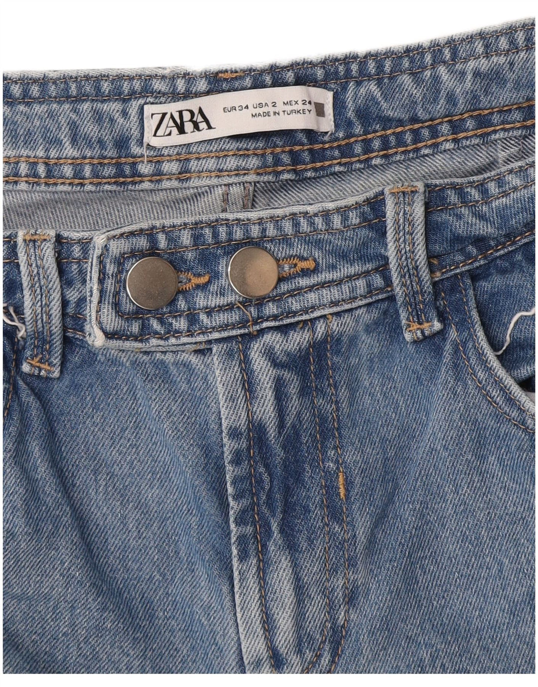 Zara Damen Bootcut Jeans EU 34 2XS W24 L31 Blau
