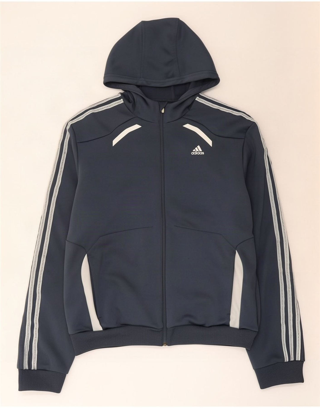 Adidas Herren Climalite Zip Hoodie Pullover Großes graues Colourblock-Polyester