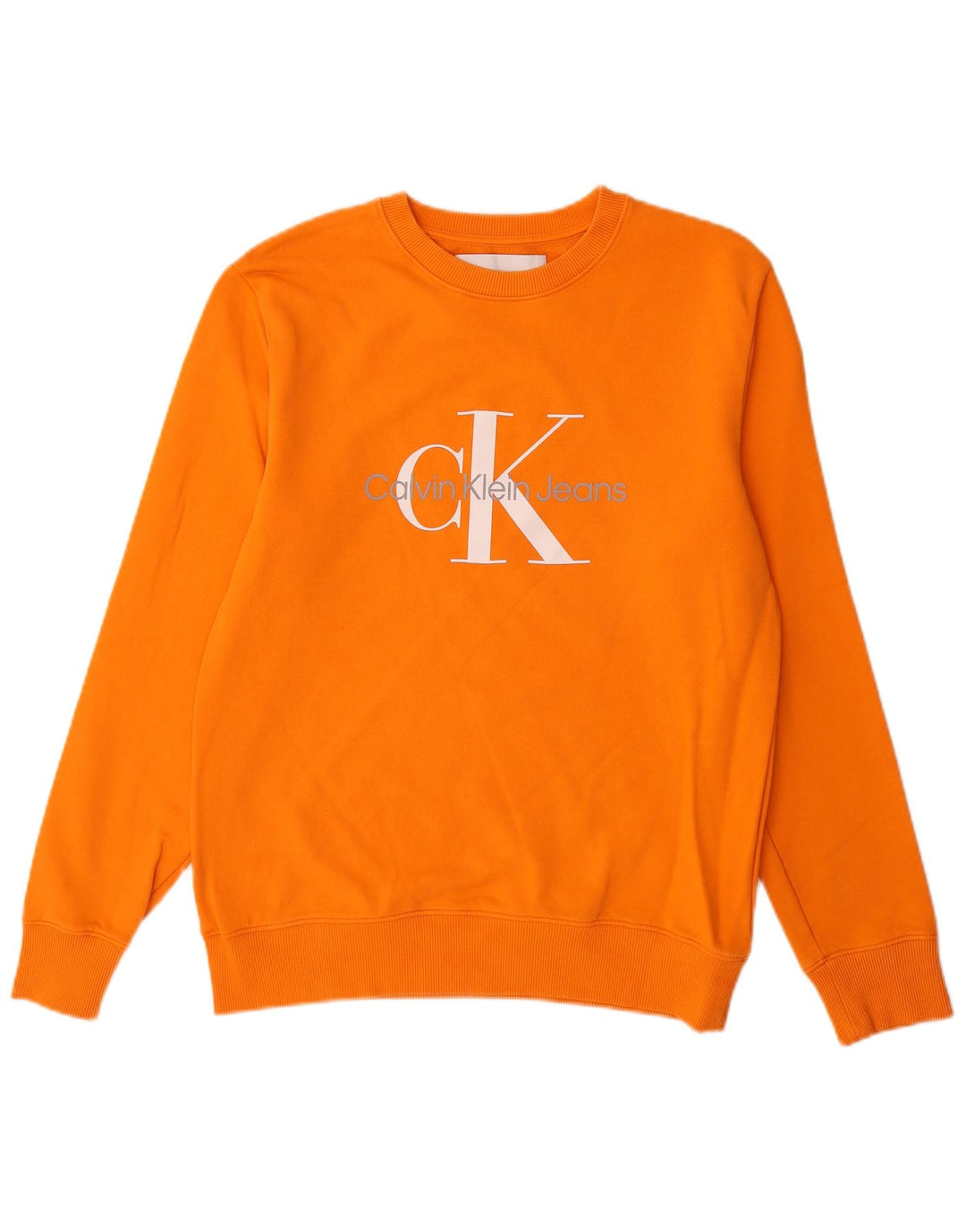 Calvin Klein Jeans Herren Grafik-Sweatshirt-Pullover aus mitteloranger Baumwolle