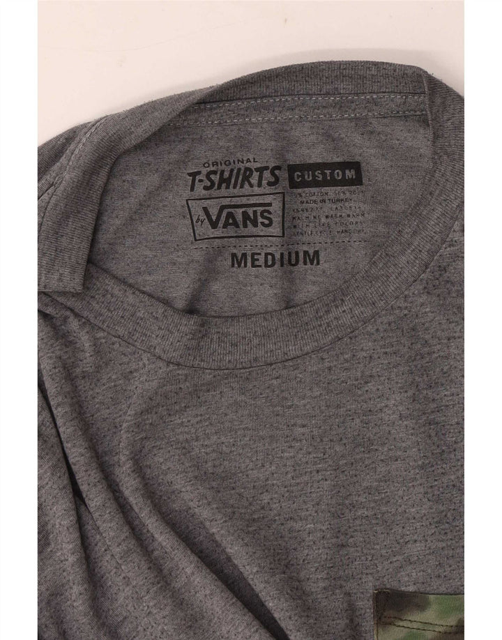Vans Custom Fit T-Shirt-Oberteil für Herren aus mittelgrau melierter Baumwolle