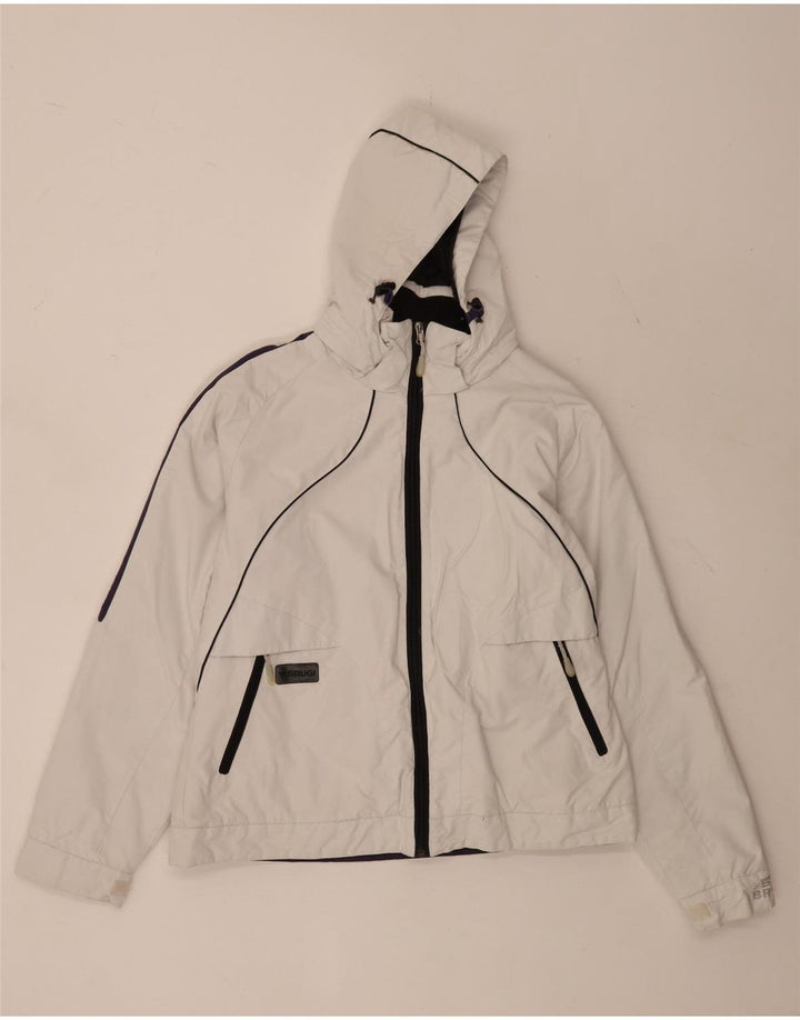 Brugi Wattierte Damenjacke mit Kapuze, UK 14, Mittelweiß, Polyamid