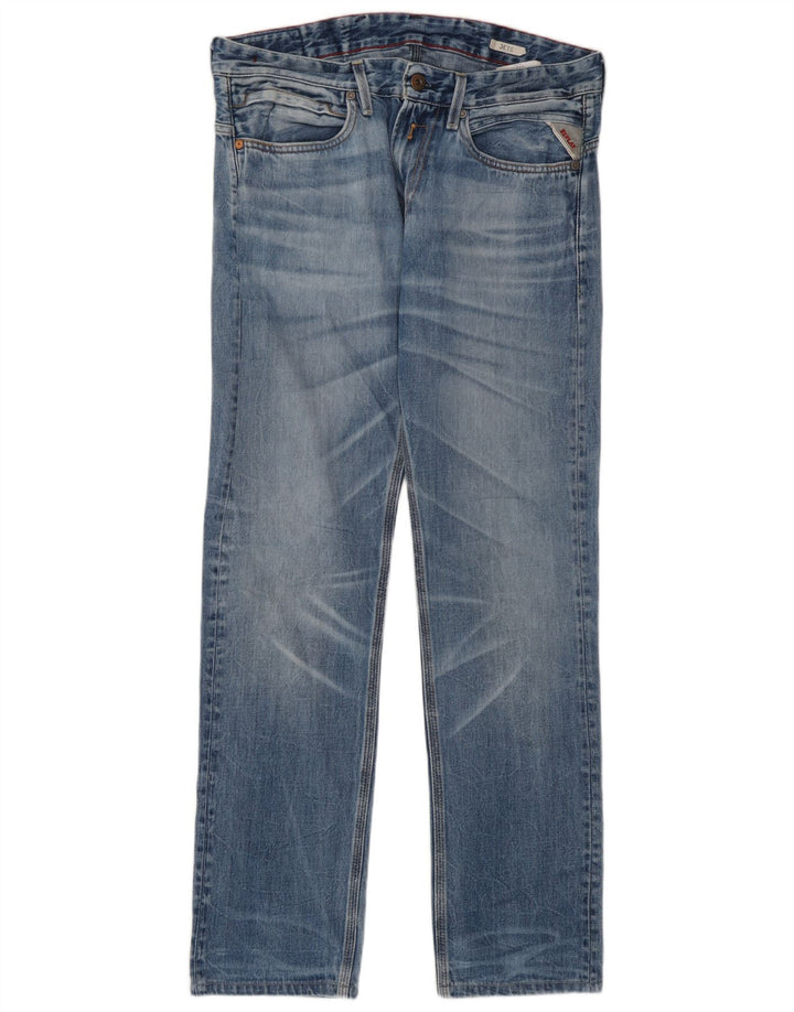 Replay Herren Jeto Slim Jeans W32 L30 Blaue Baumwolle