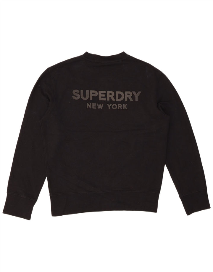 SUPERDRY Herren-Sweatshirt mit Grafik, Größe S, schwarze Baumwolle
