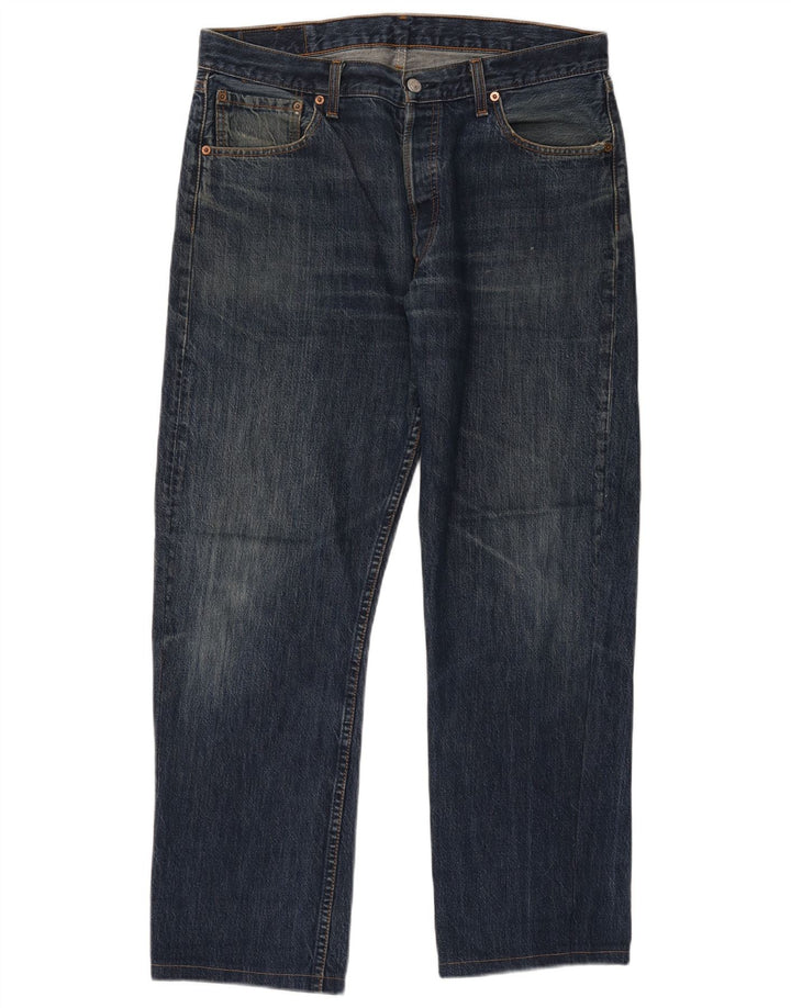 Levi's Herren 501 Straight Jeans W36 L28 Blaue Baumwolle