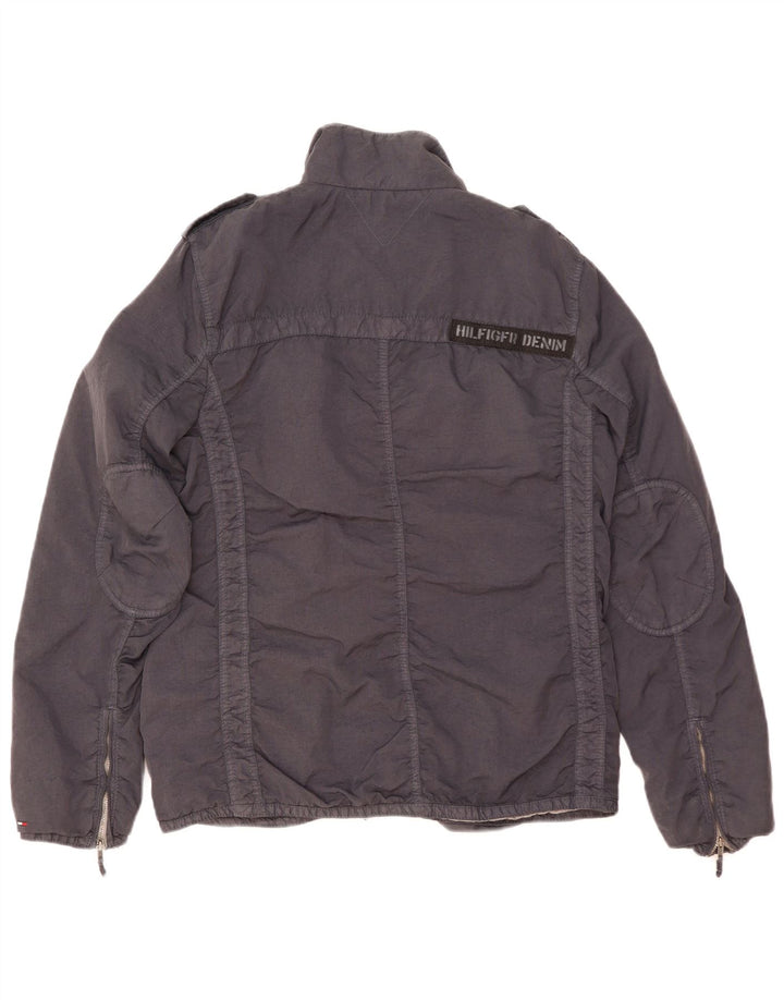 TOMMY HILFIGER Herren Militärjacke UK 38 Medium Marineblau Nylon