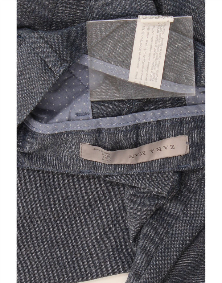 ZARA Herren Slim Anzughose EU 38 Small W30 L28 Marineblau Polyester