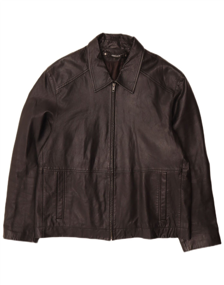 Abrams Herren Lederjacke IT 52 XL Schwarzes Leder