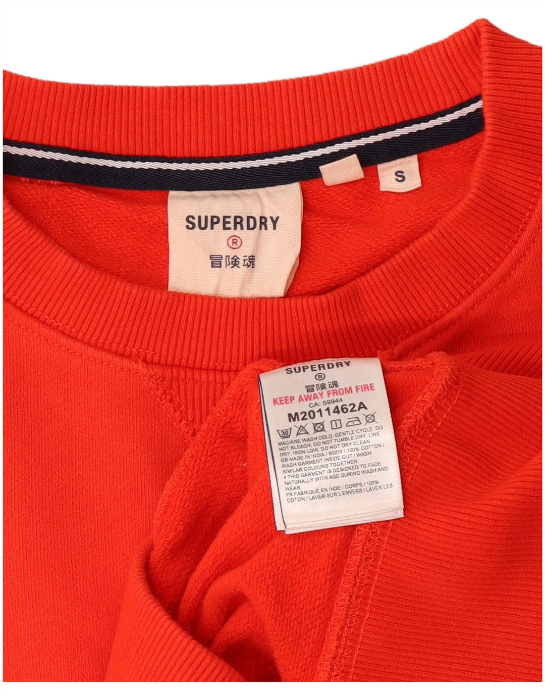 SUPERDRY Herren-Sweatshirt, Pullover, Größe S, Orange, Baumwolle